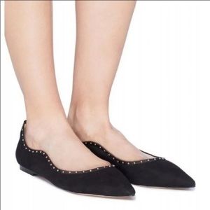 SAM EDELMAN RIVERA SUEDE POINTED TOE FLAT BLACK
